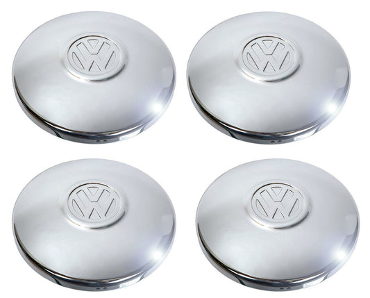 Set of 4 Chrome Hubcaps LATE VW Beetle 1968-1979 Bus 1971-79 Ghia Type-3 Vanagon