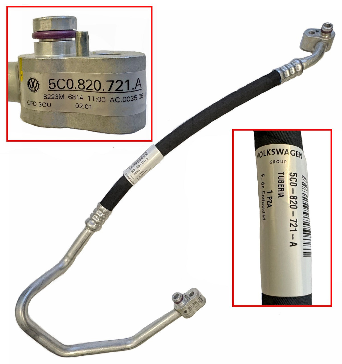 New Genuine OEM VW AC Refrigerant Discharge Hose Jetta Beetle Passat 2.5 2011-14