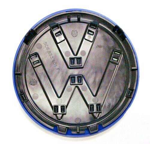 Genuine OEM VW Emblem Jetta-Hybrid 2015-2016, Front Grille Badge with Blue Trim