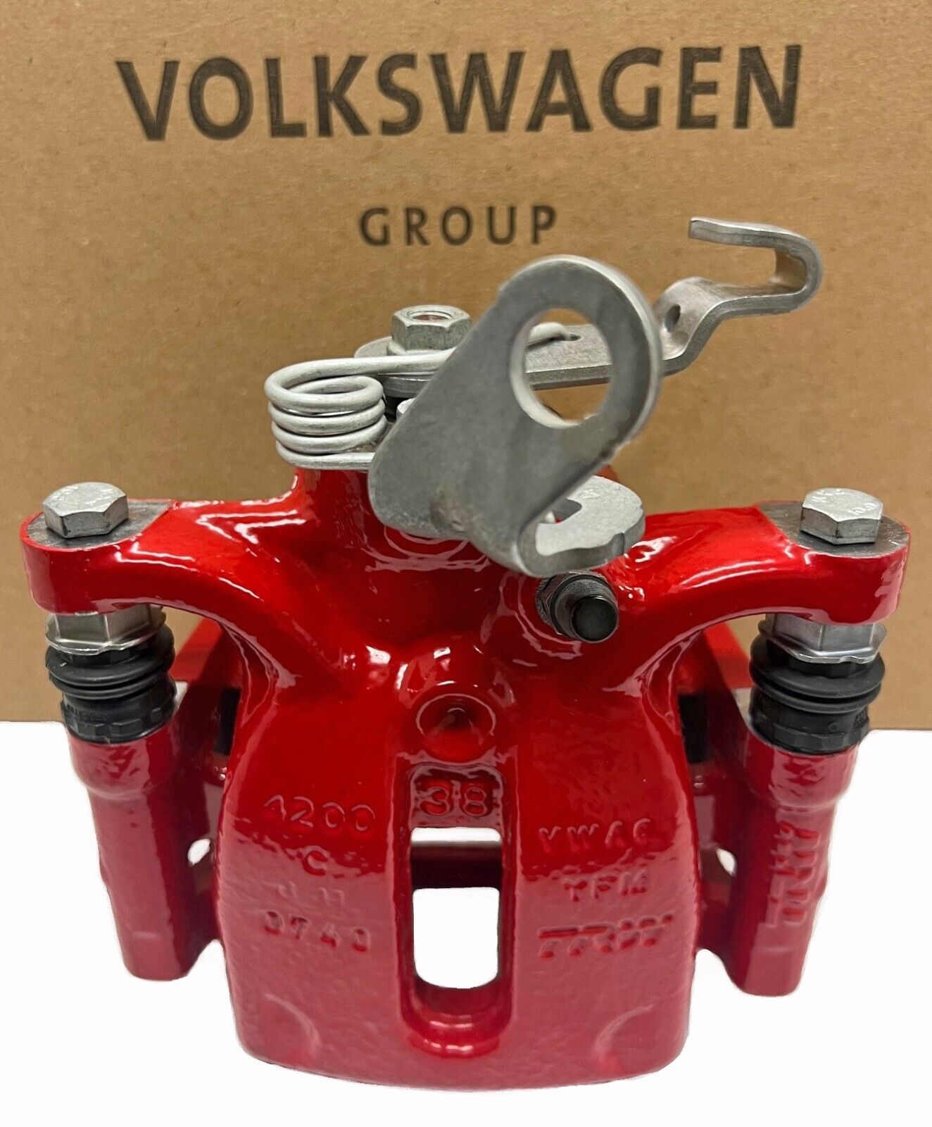 New Genuine OEM VW Red Left Rear Disk Brake Caliper GTI 2015-2021 Driver Side