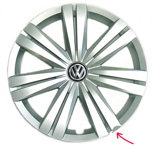 Genuine OEM VW Hubcap Jetta 2015-2018 Wheel Cover fits 16" wheel, Cracked Rim