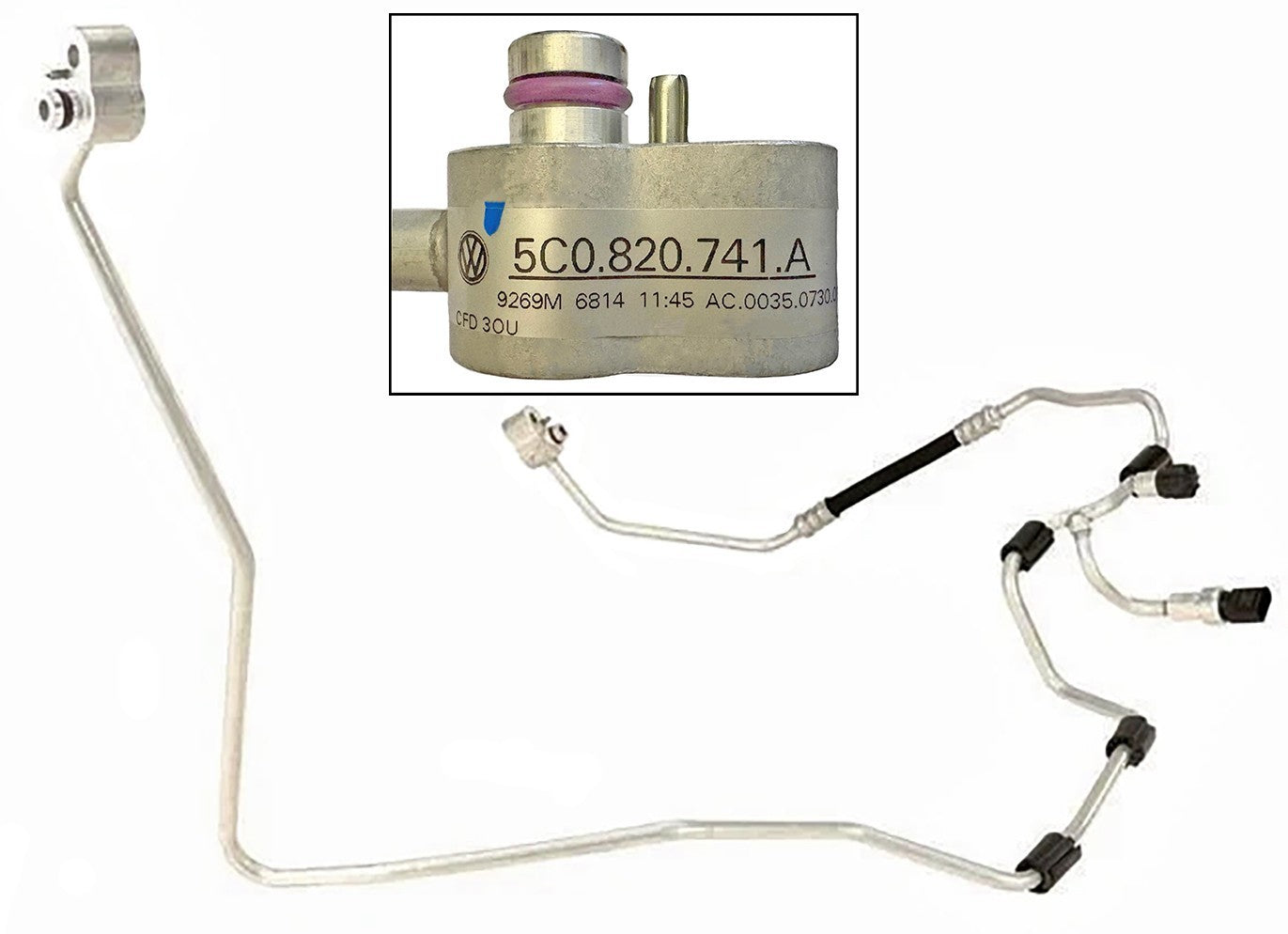 New Genuine OEM VW AC Refrigerant Liquid Hose Jetta Beetle Passat 2.5 2011-2014