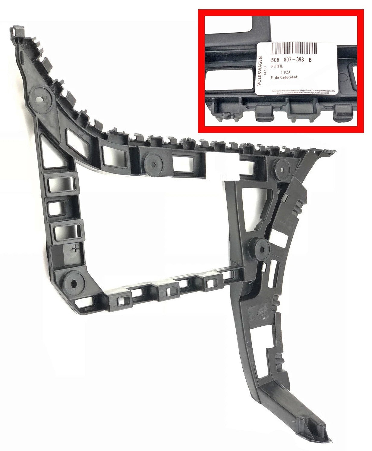 Genuine OEM VW  Left Bracket Mounting Brace Guide for Rear Bumper Jetta 2011-14