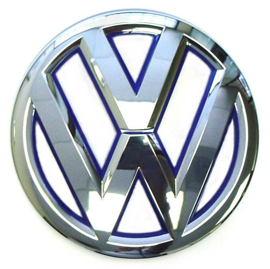 Genuine OEM VW Emblem Jetta-Hybrid 2013-14 MK6 Front Grill Badge with Blue Trim